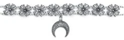 "Crescent Moon" Choker Silver-coloured By Gothicana By EMP