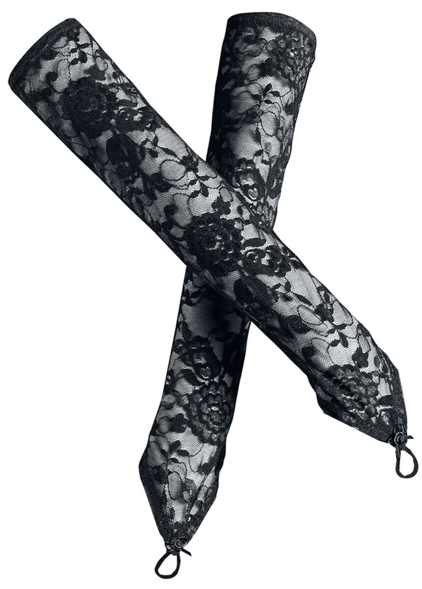 "Gothic Arm Warmers" Arm Warmers Black By Sinister Gothic - Image 2