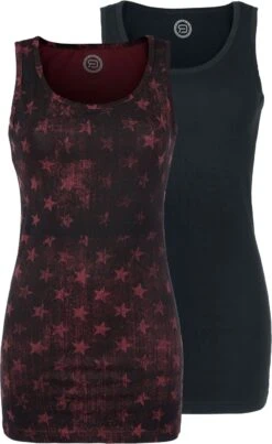 "Tops Double Pack" Top Black-bordeaux By RED By EMP