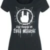 "Black T-shirt With Rockhand Print And Lettering" T-Shirt Black By EMP Stage Collection