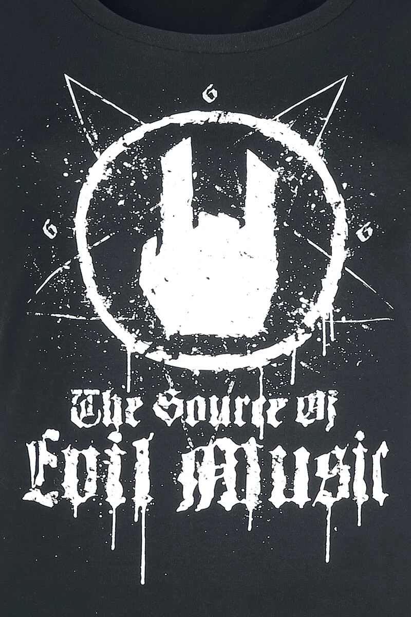 "Black T-shirt With Rockhand Print And Lettering" T-Shirt Black By EMP Stage Collection - Image 2