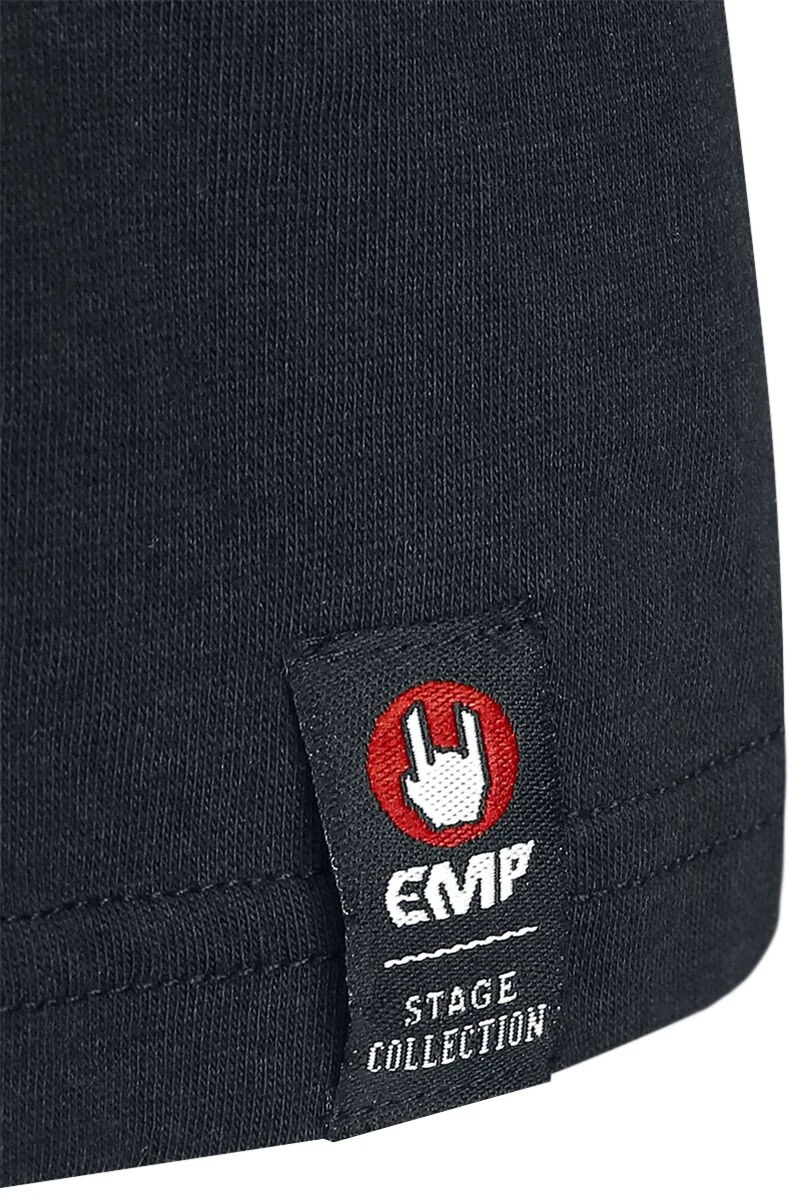 "Black T-shirt With Rockhand Print And Lettering" T-Shirt Black By EMP Stage Collection - Image 3