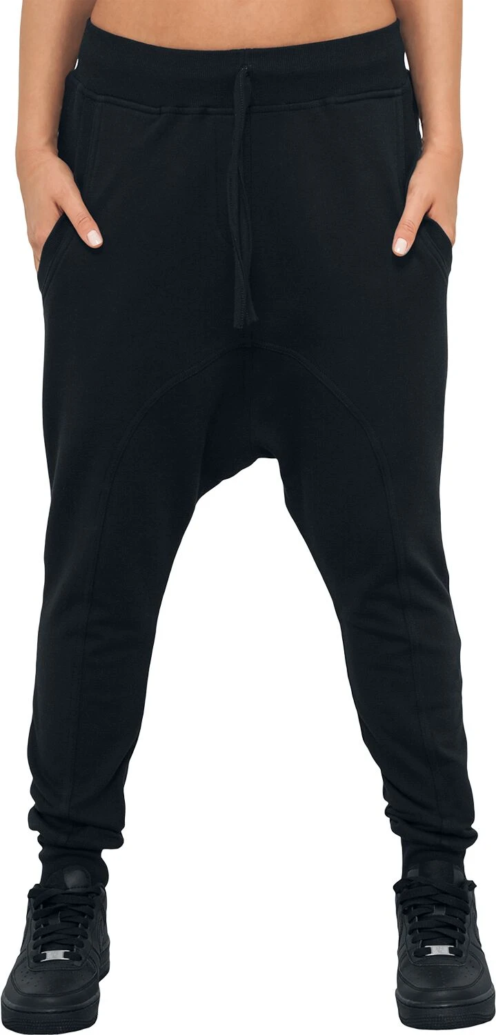 "Ladies Light Fleece Sarouel Trousers" Cargo Trousers Black By Urban Classics - Image 3