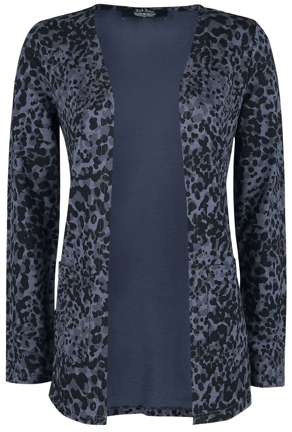 "Cardigan With Animal Print And Slide-In Pockets" Cardigan Lilac By Rock Rebel By EMP