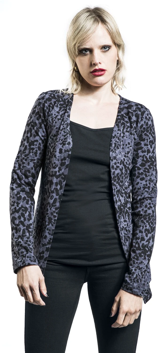 "Cardigan With Animal Print And Slide-In Pockets" Cardigan Lilac By Rock Rebel By EMP - Image 4