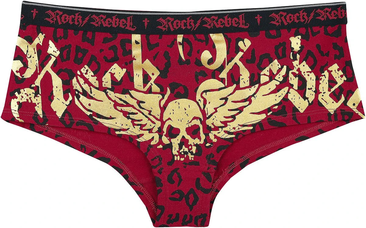 "Black Panty Set With Prints" Panty Set Black By Rock Rebel By EMP - Image 4