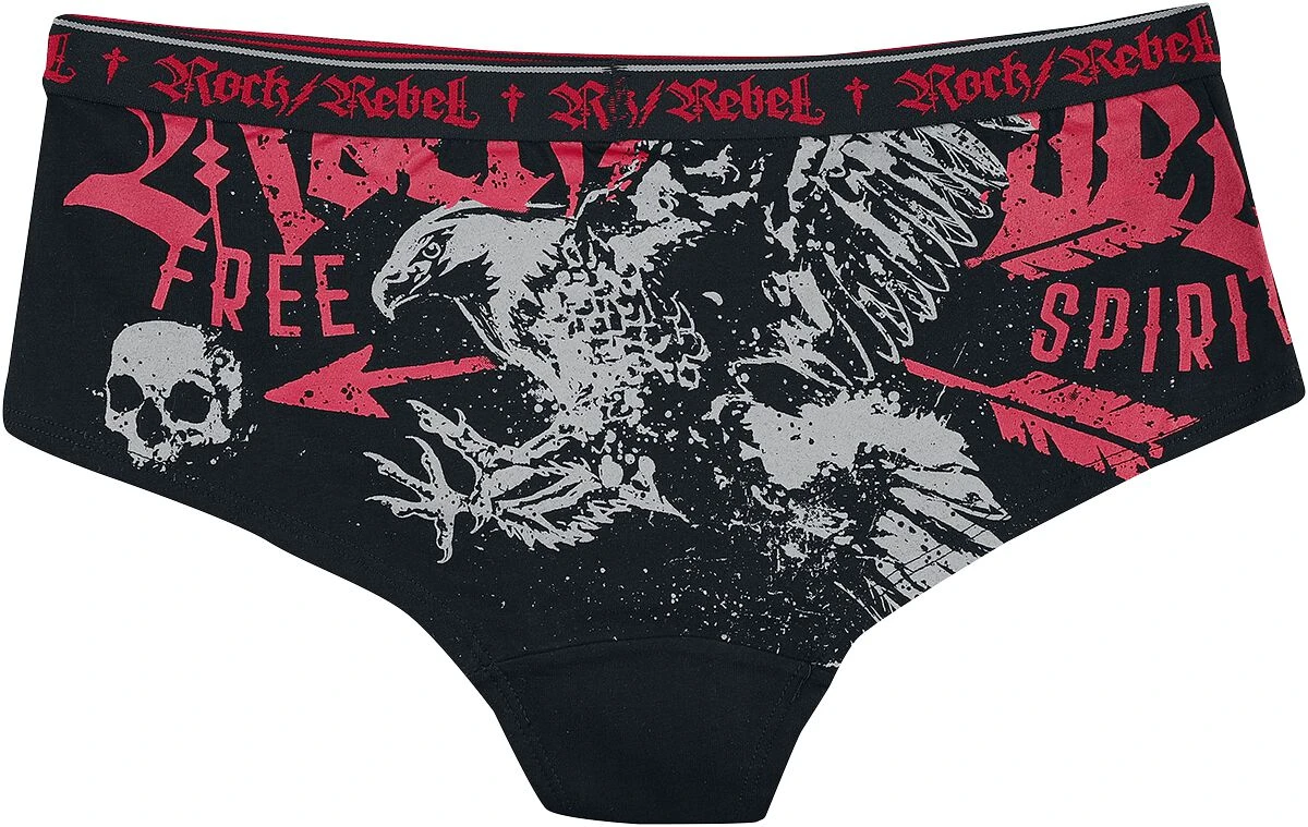 "Black Panty Set With Prints" Panty Set Black By Rock Rebel By EMP - Image 5