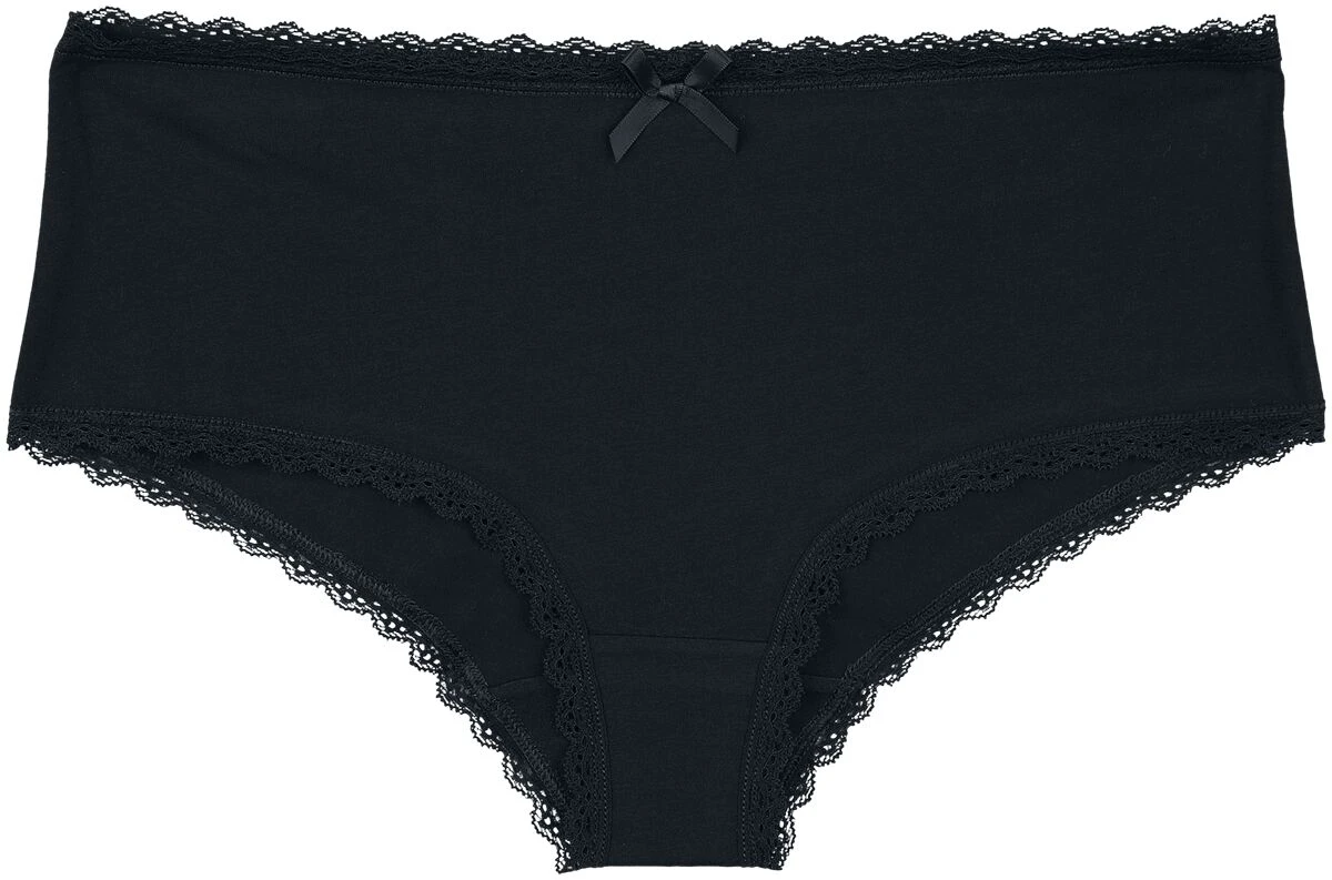 "Black Panty Set In Uni-Colour And With Prints" Panty Set Black By Gothicana By EMP - Image 2