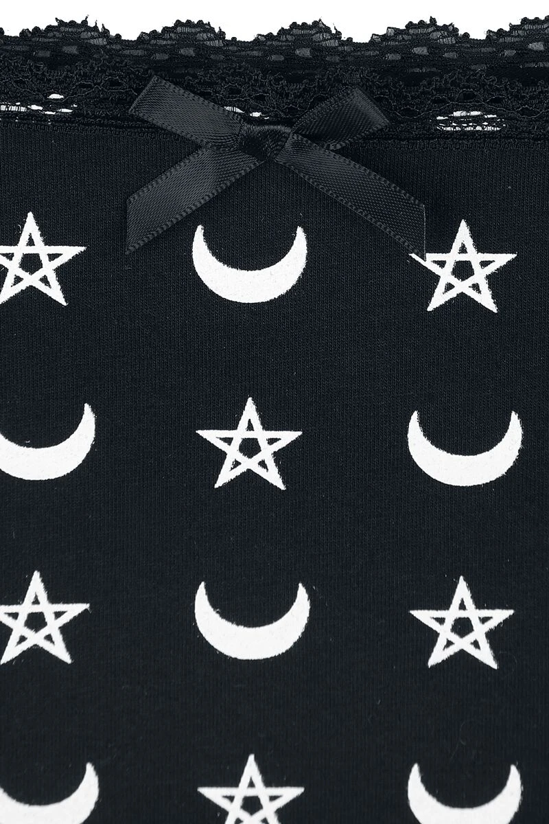 "Black Panty Set In Uni-Colour And With Prints" Panty Set Black By Gothicana By EMP - Image 5