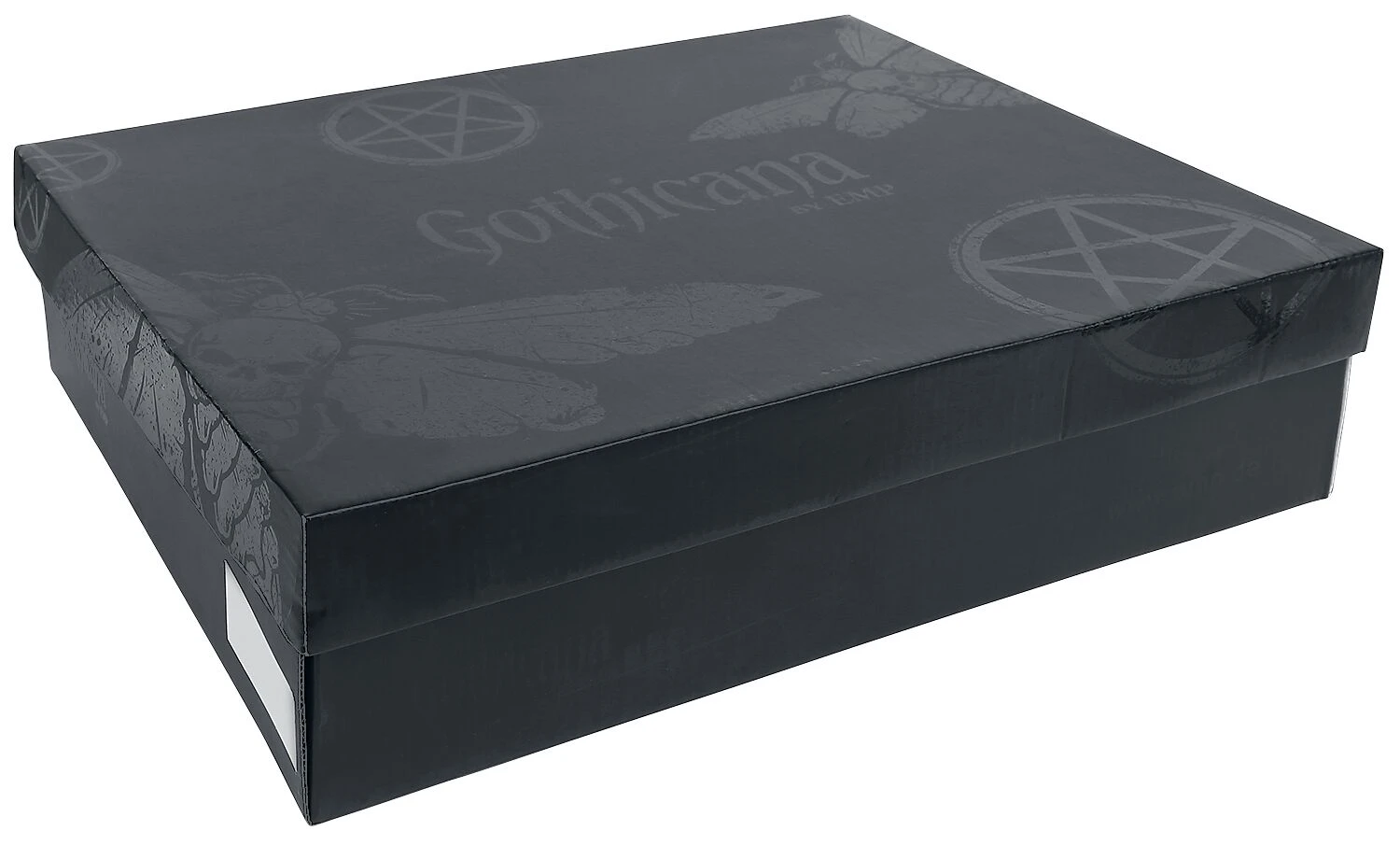 "Black Ankle Boots With Pattern, Straps And Chains" High Heel Black By Gothicana By EMP - Image 7