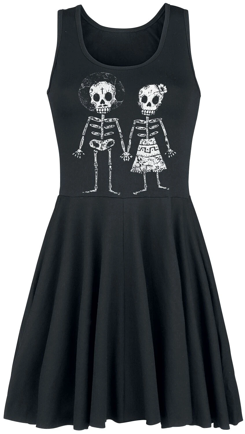 "Skeletion Lovers" Short Dress Black By Outer Vision