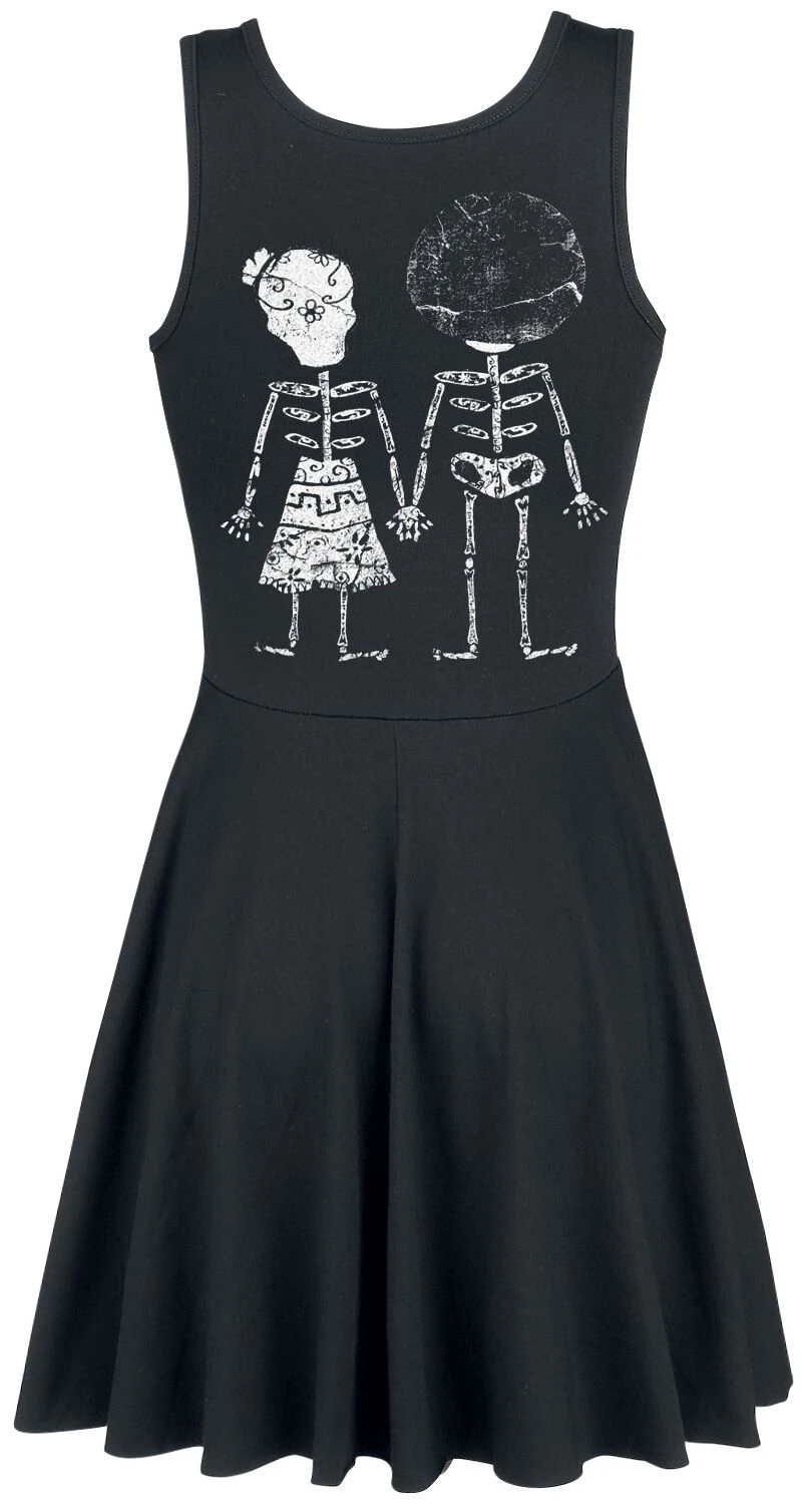 "Skeletion Lovers" Short Dress Black By Outer Vision - Image 2