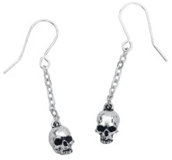 "Deadskull Earrings" Earring Silver-coloured By Alchemy Gothic