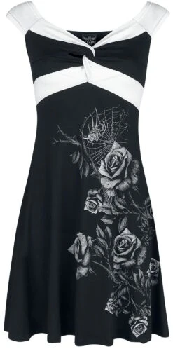 "Widow Roses" Short Dress Black-white By Alchemy England