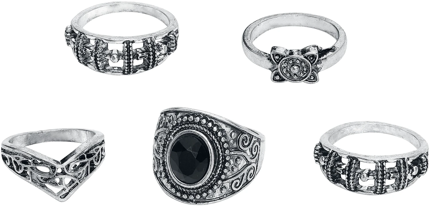 "Stone Collection" Ring Silver-coloured By Black Premium By EMP
