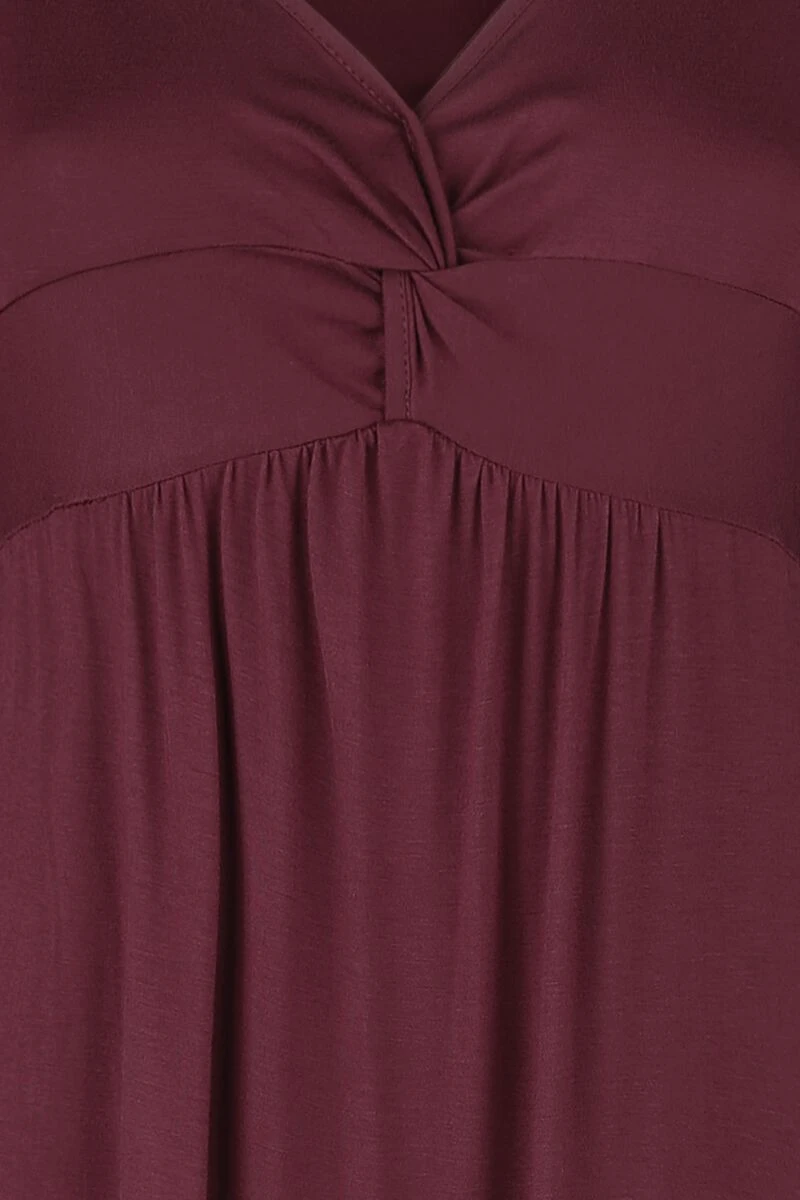 "Long-Sleeve Top With Knot Detail" Long-sleeve Shirt Burgundy By Black Premium By EMP - Image 3