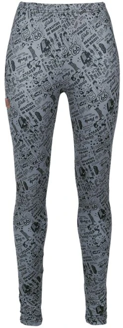 "Rock Rebel X Route 66 - Grey/Black Leggings With All-Over Print" Leggings Grey-black By Rock Rebel By EMP