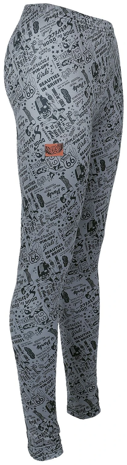 "Rock Rebel X Route 66 - Grey/Black Leggings With All-Over Print" Leggings Grey-black By Rock Rebel By EMP - Image 2
