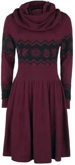 "Houses" Medium-length Dress Bordeaux-black By Harry Potter