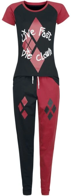 "2 - Live Fast Die Clown" Pyjama Red-black By Suicide Squad