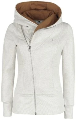"Sarah" Hooded Zip Mottled Grey By Forplay