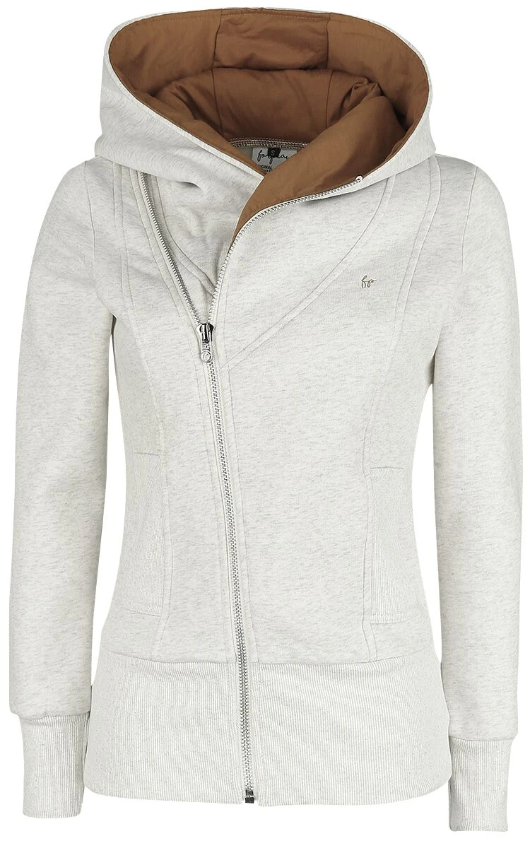 "Sarah" Hooded Zip Mottled Grey By Forplay