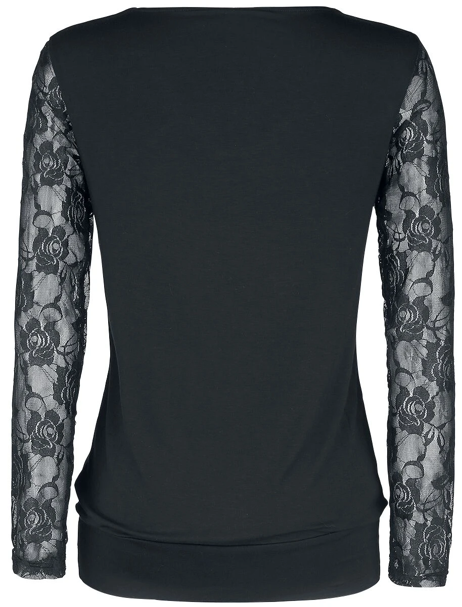 "Debby" Long-sleeve Shirt Black By Forplay - Image 2