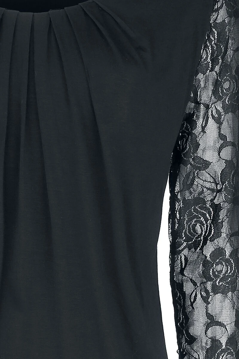 "Debby" Long-sleeve Shirt Black By Forplay - Image 3