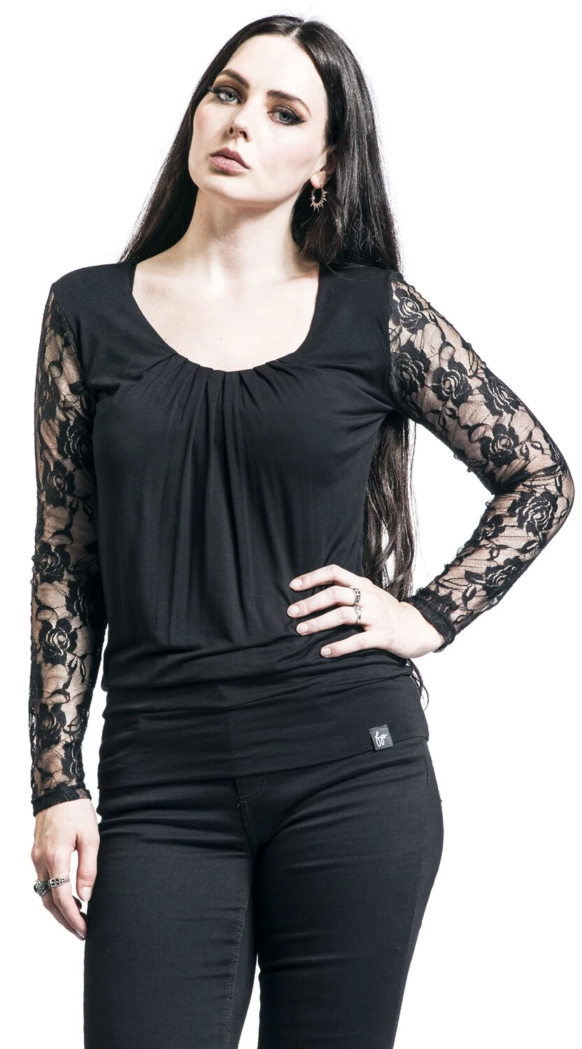"Debby" Long-sleeve Shirt Black By Forplay - Image 4