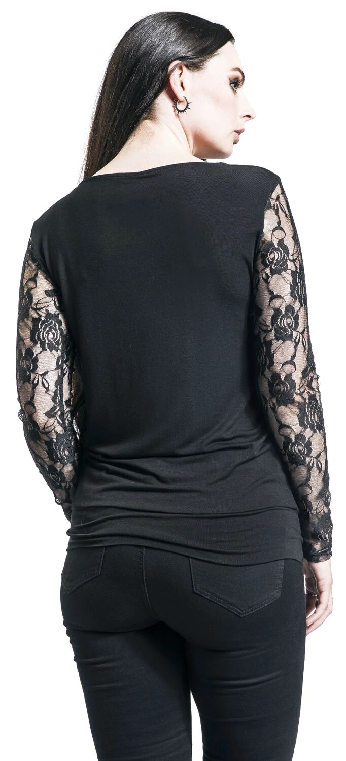 "Debby" Long-sleeve Shirt Black By Forplay - Image 5