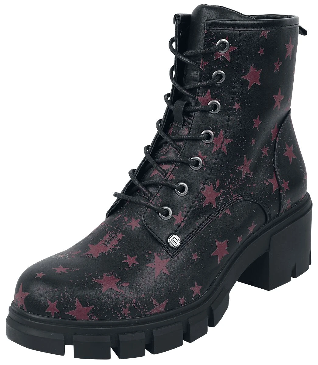 "Black Boots With Star Pattern" Boot Black By RED By EMP