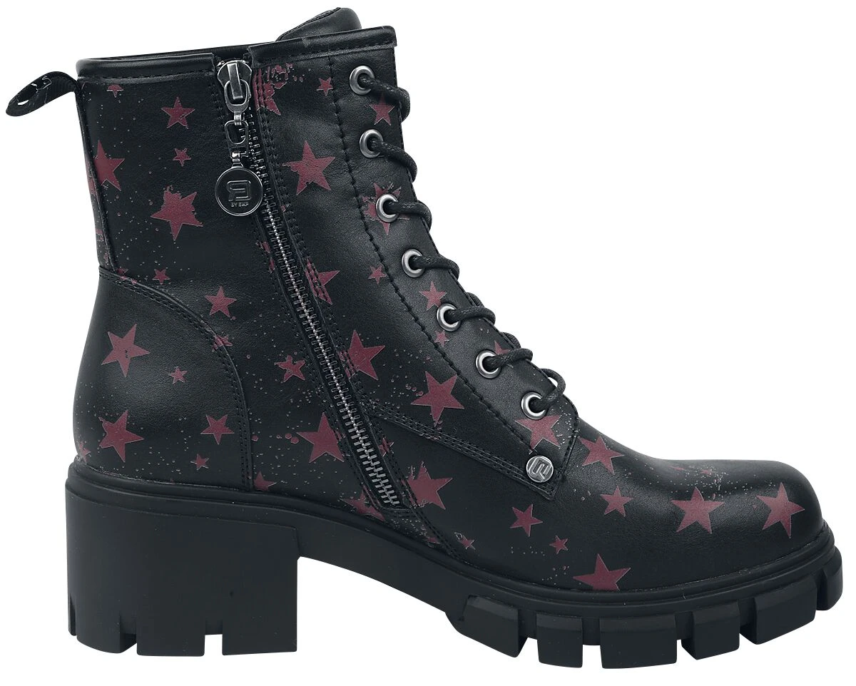 "Black Boots With Star Pattern" Boot Black By RED By EMP - Image 3