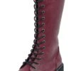 "Dark Red Lace-Up Boots" Boot Dark Red By Black Premium By EMP