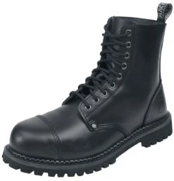 "Black Lace-Up Boots" Boot Black By Black Premium By EMP