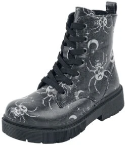 "Kids' Boots With Gothic Print" Children's Boots Black By Gothicana By EMP