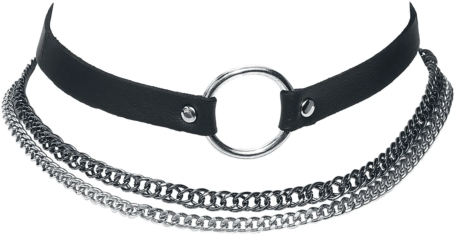 "Circle Chain" Choker Black By Black Premium By EMP
