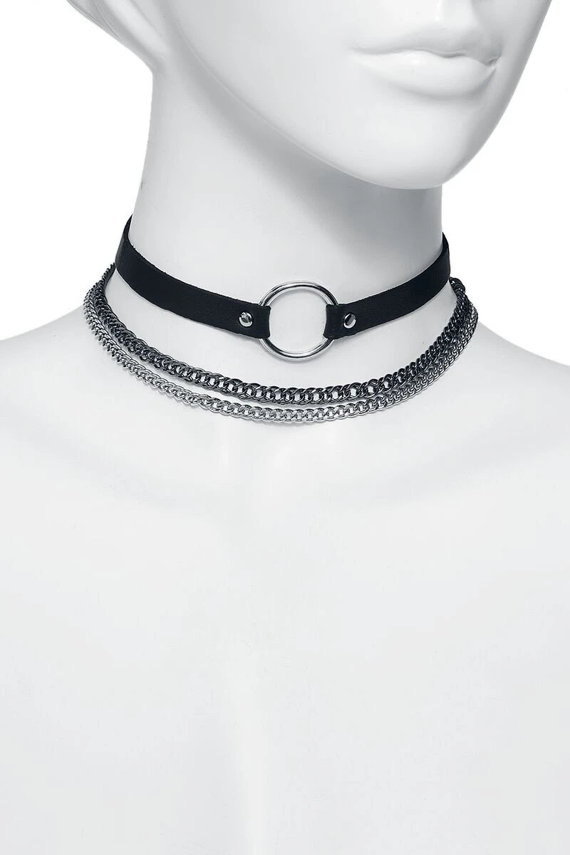 "Circle Chain" Choker Black By Black Premium By EMP - Image 4