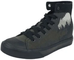 "Sneakers With Forest And Wolf Print" Sneakers High Dark Grey By Black Premium By EMP