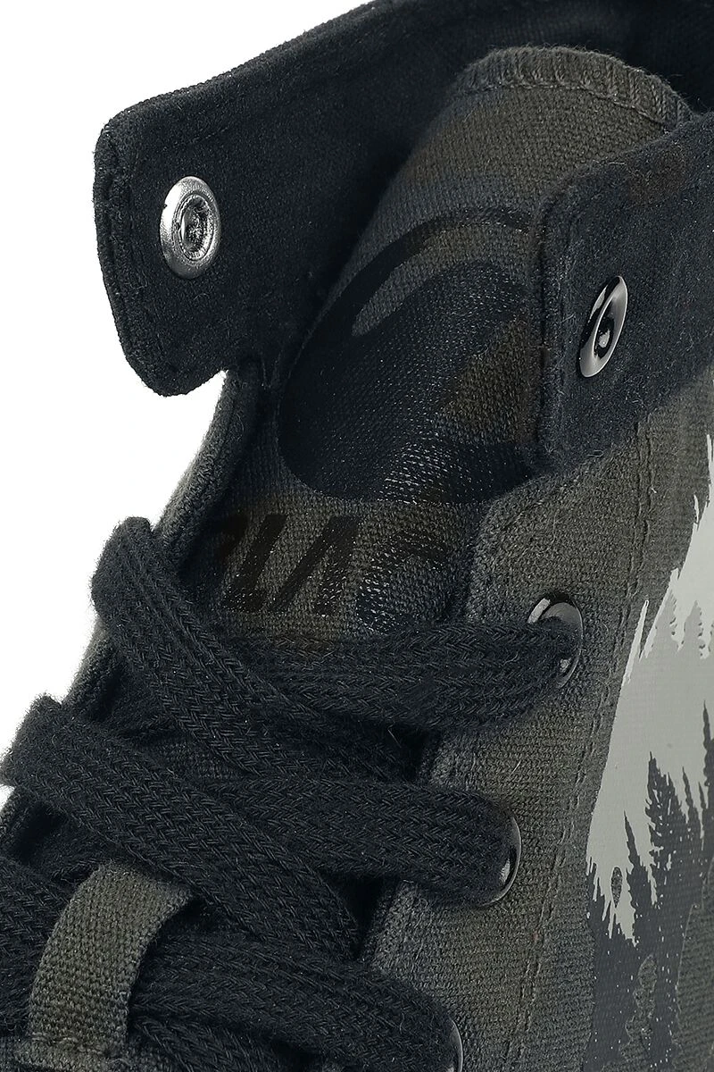 "Sneakers With Forest And Wolf Print" Sneakers High Dark Grey By Black Premium By EMP - Image 7