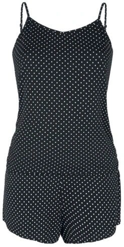 "Dotted Jumpsuit" Jumpsuit Black By Rock Rebel By EMP