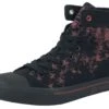 "Walk The Line" Sneakers High Black-red By RED By EMP