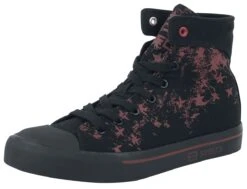 "Walk The Line" Sneakers High Black-red By RED By EMP