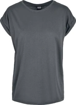 "Ladies Extended Shoulder Tee" T-Shirt Charcoal By Urban Classics