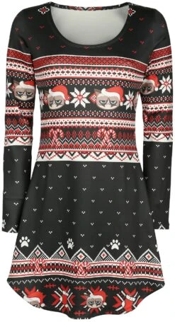 "Grumpy Xmas" Medium-length Dress Black-red-white By Grumpy Cat