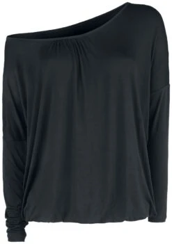 "Black Long-Sleeve Top" Long-sleeve Shirt Black By RED By EMP