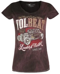 "Louder And Faster" T-Shirt Dark Red By Volbeat