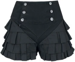 "Shorts With Frills" Hot Pants Black By Gothicana By EMP