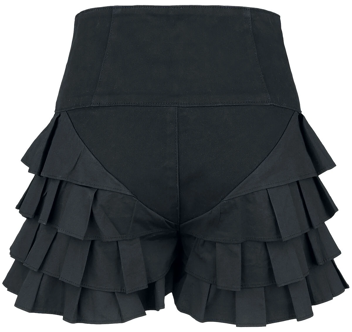 "Shorts With Frills" Hot Pants Black By Gothicana By EMP - Image 2
