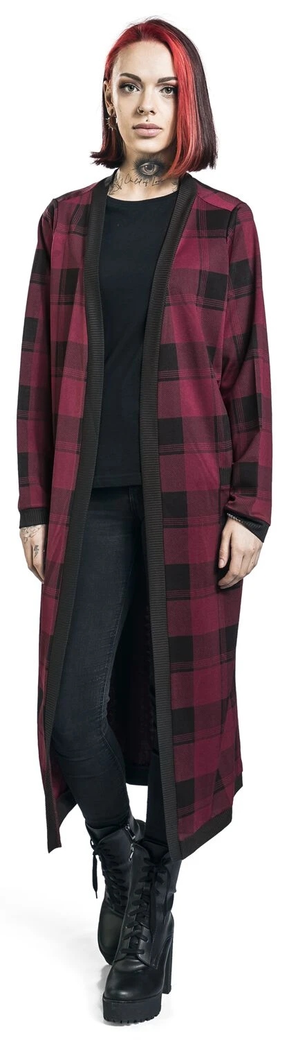 "Checked Cardigan" Cardigan Black By RED By EMP - Image 4