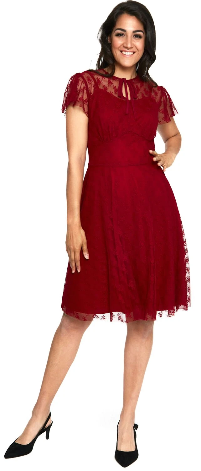 "Melody Lace Occasion Dress" Medium-length Dress Red By Voodoo Vixen